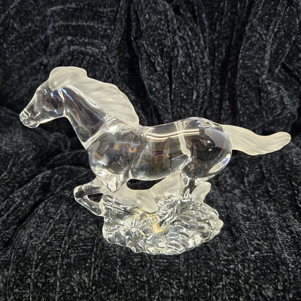 Vtg LENOX CRYSTAL RACING THE WIND PONY HORSE FIGURINE Made in Germany Crystal